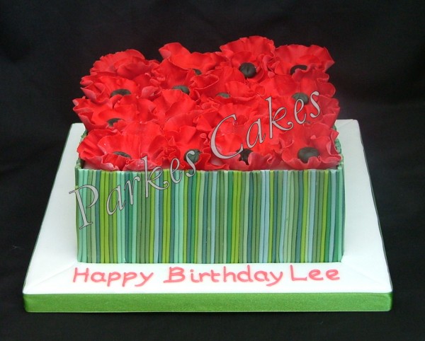 poppy field birthday cake